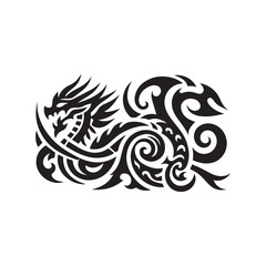 "Tribal Tattoo Vector Design - Black Ink Body Art Illustration"