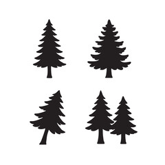 Fototapeta premium Pine Tree Silhouette Evergreen Forest Vector
