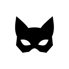 black cat mask on white background