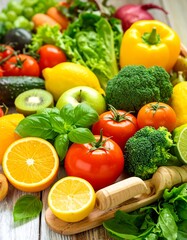 Colorful fresh produce display