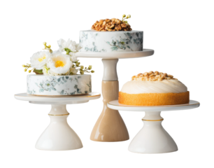 Delicious cake display bakery food bright isolated on transparent background