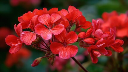 Obraz premium Closeup view of vivid red flowers