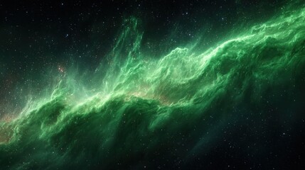 Fototapeta premium Green nebula in space