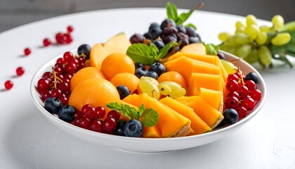 Colorful fruit platter arrangement