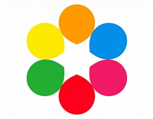A Colorful Ring of Petal-Shaped Circles Forming a Flower