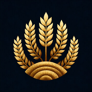 Golden wheat growing on fertile land symbolizing agriculture and abundance