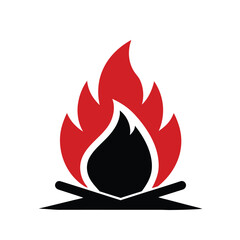 Fire icon set with flames vector illustration