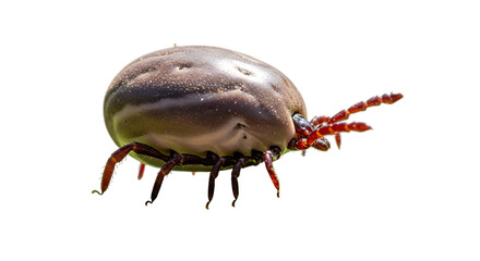Engorged tick isolated on transparent background
