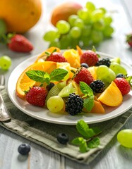 Colorful fruit salad on a plate (1)