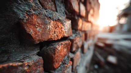 Weathered brick wall detail