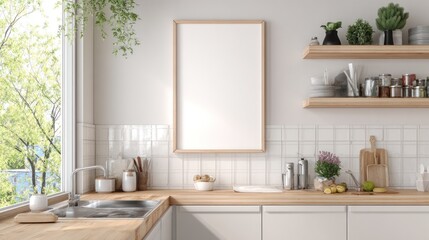 Modern kitchen interior mockup design