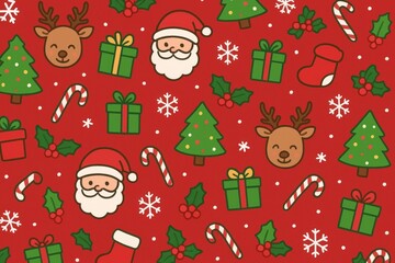 Festive Christmas pattern illustration