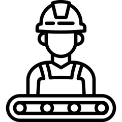 Factory Worker line icon