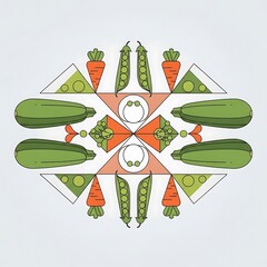 Veggie Mandala Symmetrical Food Design.