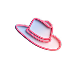 Naklejka premium 3D rendered, pink & white cowboy hat