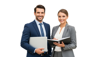 Business Professionals with Laptop and Notebook 