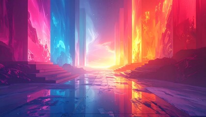 Colorful futuristic corridor (2)