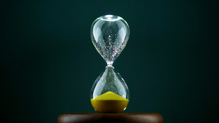 Hourglasses, stopwatches and working with time. The value of time and quality time management.