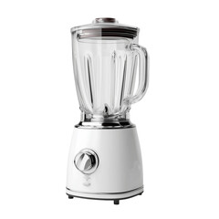A classic blender, boasting a pristine white body and transparent glass carafe, poised for culinary creativity.