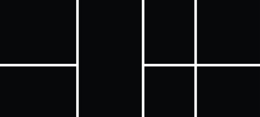 Blank bento grid layout template for photo collage or design element on a Ultra-Wide Background ratio