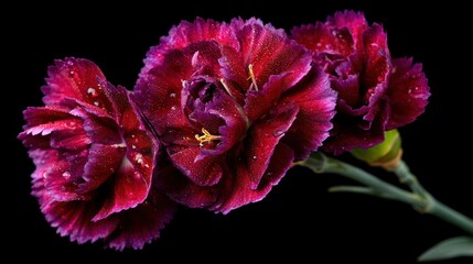 Obraz premium Dark purple carnation close up