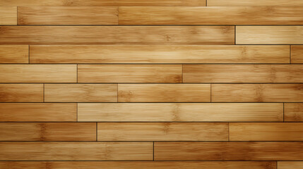 Fototapeta premium Natural bamboo flooring showcases warm, inviting texture with its rich golden hues and smooth finish, perfect for enhancing any interior space