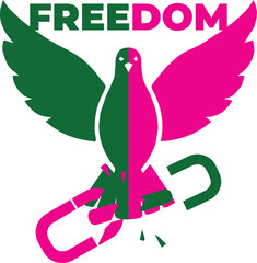 Freedom – Dove and Broken Chains Art