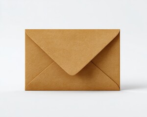 Simple Brown Envelope on White Background for Creative Projects