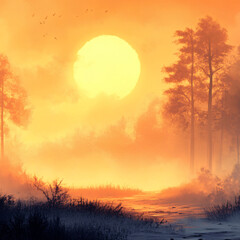 Fototapeta premium sunset in the mountains