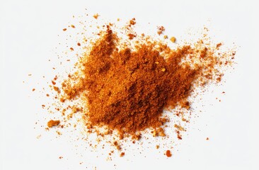 Orange spice powder scattered on white