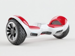 Sleek Red and White Hoverboard with Innovative Design Features