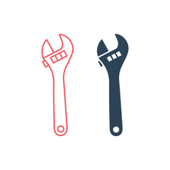 Monkey wrench vector illustration icons set