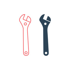 Monkey wrench vector illustration icons set