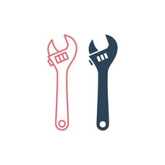Monkey wrench vector illustration icons set