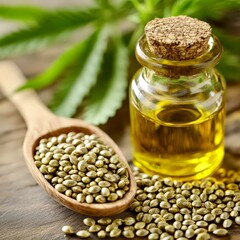Hemp seeds with oil herbal organic healthcare natural wellness nutrition