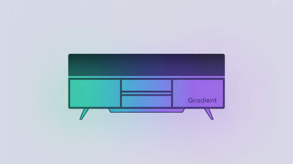 Fototapeta premium Modern gradient tv stand media console furniture design for living room decor shop