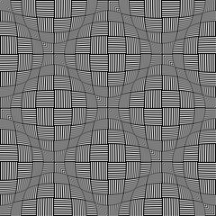 Seamless Geometric Op Art Pattern. 3D Illusion Effect.