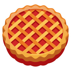 Colorful pie chart with lattice crust minimalist design