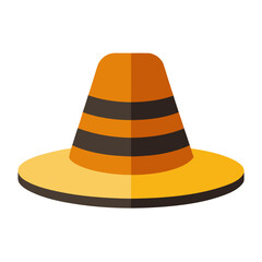 Minimalist pilgrim bonnet hat color vector design