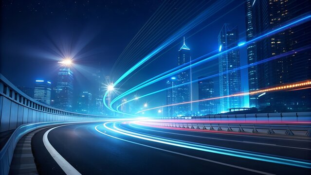 night splash motion in futuristic speed trail