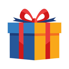 Gift box bow emoji present illustration vector birthday ribbon symbol sign icon, vector 10 eps.