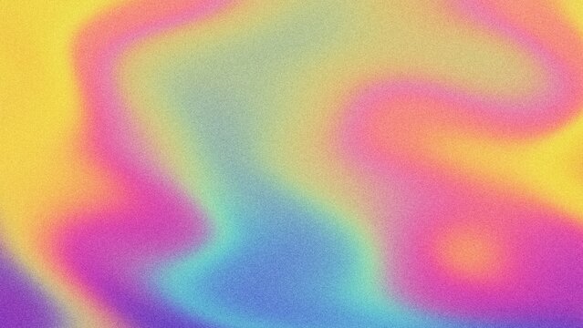 Iridescent gradient swirl in pastel yellow, blue, purple. 90s lo-fi grain, Y2K aesthetic, fluid waves, trippy texture. Background, digital art, modern 90s, 2000s, Y2K noise pattern, creative banner