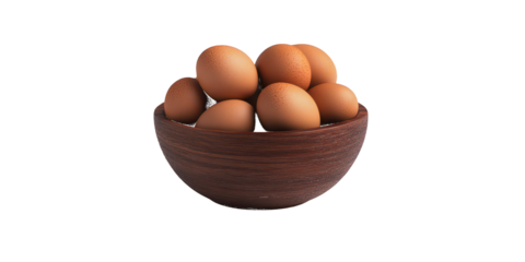 Bowl of Brown Eggs blur isolated on a transparent background