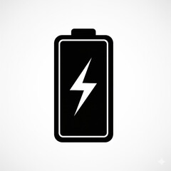 Battery Charging Icon Black and White 