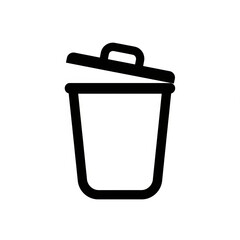 Trash Bin Delete Icon Black and White 