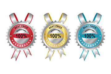 Set of Best Price and 100% Guaranteed Vector Labels and Badges