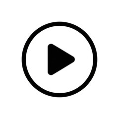 Play Video Button Icon Black and White