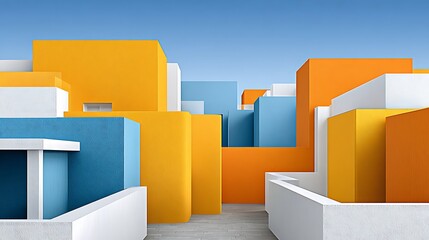 Abstract Geometric Composition in Minimalist Fantasy Landscape Photography