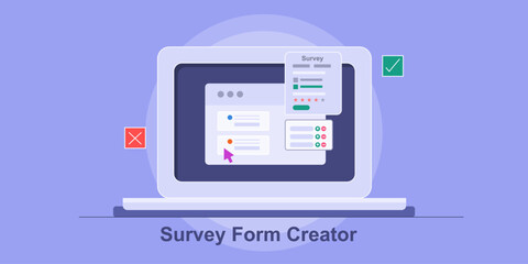 No code survey form builder enable user to design feedback forms with drop and drag components. 