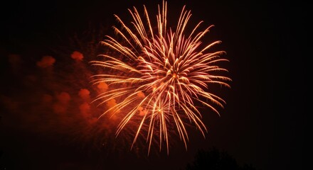 Red Fireworks Display